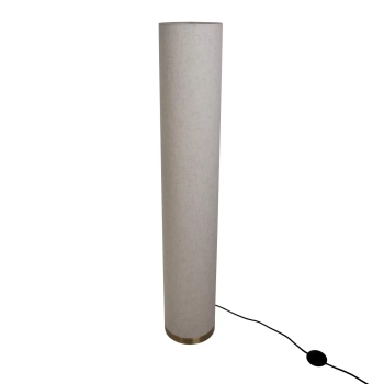 Lampa podłogowa Näve z nowoczesnym lnianym kloszem - kolor szara